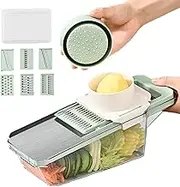 Vegetable Chopper with Container - Cabbage Graters Salad Potato Slicer,Reusable Manual Multifunctional Food Dicer for Home Cooking, Salad, French Fry, Fruit, Garlic