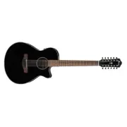 Ibanez AEG5012 Acoustic Guitar 12-String AEG Gloss Black w/ Pickup & Cutaway - A