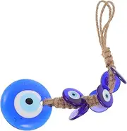 SOLUSTRE Evil Eye Pendant Chain Doormat Bead Charms Evil Eye Rear View Mirror Charm Evil Eye Anklet Eye Bracelet Women Spot Sterling Silver Anklet Evil Eye Beads Hanger Car Charm Blue Glass