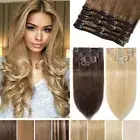 CLEARANCE Clip In Real Human Remy Hair Extensions Full Head Double Weft Thick US