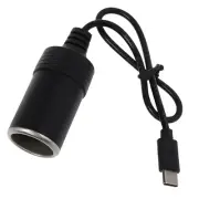 USB Type C to Car Cigarette Lighter Socket Adapter Cable For 45W PD Charger