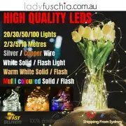 3-10 M Led Battery Powered Copper Wire String Fairy Xmas Party Lights Warm White
