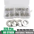 225Pcs Flat Spring Washers Assortment Set Zinc Plated For Screws M5/6/8/10/12 AU