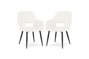 Keith Boucle Dining Chair (Set of 2) - Cream White - Cream White
