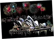KALLORY 1set Diy Scratching Drawing Kit Night View Crafts with Bamboo Stick Gold-plated Pen Black Brush Handmade Art for Adults for Unique Postcards Decor