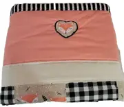 Lap Quilt Homemade 43 X 53 Orange Fox Black/white Checked. Flannel/cotton blend