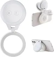 PGYTECH MagGlow Phone Fill Light, MagSafe Selfie Light, Portable LED Magnetic Ring Light with Cool/Soft/Warm Light for Selfies/Photography/Video, Misty Gray