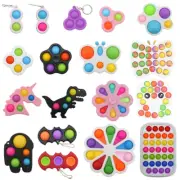 Pop Fidget Toy Push It Simple Dimple Bubble Key Chain Sensory Toy Stress Relief