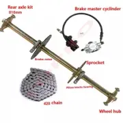 810mm Rear Axle Kit Brake Caliper 420 Chain Sprocket for Buggy Golf Cart/Go Kart