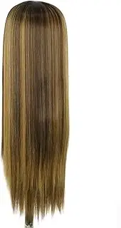 RETROGOO Honey Blonde Highlight Lace Front Wigs, Lace Long Straight Glueless Wigs Yaki Straight Lace Front Wig 27Inch