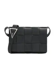 Bottega Veneta Cassette Woven Medium Shoulder Bag One size Rock Ash/Glacier Blue