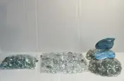 Flat Marbles Glass Gems Pebbles Gemstone Vase Fillers Gems 3+ LB, A-40