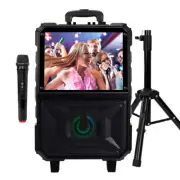 15” Touchscreen Bluetooth Karaoke Systems 8" Speaker Wireless Microphone + Stand