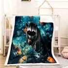 Black Dark Monkey Cloud Fold 3D Warm Plush Fleece Blanket Picnic Sofa Couch