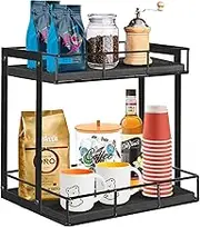 Coffee Station Organizer Coffee Pod Holders, 2 Tier Coffee Bar Accessories Organizer Shelf, Coffee Organizer Station for Coffee Bar Decor, Coffee K Cup Holder Condiment Organizer, Coffee Lovers Gift