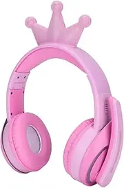 Kids Bluetooth5.1 Headphones, Crown Wireless and Wired Headphones with Mic, 20H Playtime, Stereo Sound, Foldable, Adjustable Headband, Childrens Headphones for Tablet Home School