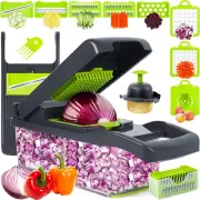 10-in-1 Vegetable Chopper & Slicer - Pro Food Dicer, Adjustable Cutter (Grey)