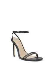 BLACK HIGH HEELS. SIZE 8 WOMENS AUS. WORN ONCE WITH BOX LIKE NEW.