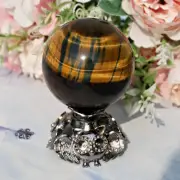 2.4"Natural Tiger's Eye Crystal Ball Polished Divination Ball Decorative Sphere