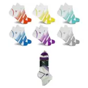 6-Pair Compression Low Cut Socks L/X-Large Unisex White Ultra V-Striped New