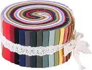 Dickly 36 Pieces Fabric Strips Roll 2.5 Inch Jelly Fabric Bundles Fabric Quilting Strips Roll Up Flower Precut Patchwork Strips for Crafts Sewing Favors , Burlap