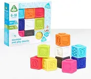 Early Learning Centre Squeezy Stacking Blocks, Stimulates Senses, Hand Eye Coordination, Kids Toys for Ages 06 Month, Gifts and Presents, Amazon Exclusive