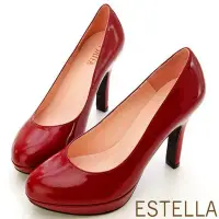 在飛比找Yahoo!奇摩拍賣優惠-ESTELLA-全真皮時尚厚底高跟鞋-漆紅【ET700074
