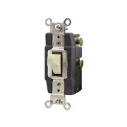 LEVITON 1287-I DOUBLE THROW CENTER-OFF TOGGLE SWITCH, 30A, 120/277V, 1-P, IVORY