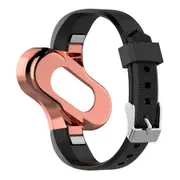 Replacement Metal Frame Fashion Watch Band for Smart Watch Xiaomi Mi Band 3 BLACK+ROSE GOLD COLOR