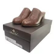NEW IN BOX Patricia Nash Mule Brown Nicia Map Print Sz 5 Block Heel