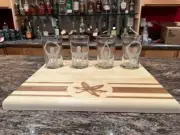 Michigan Wolverines Bourbon or Beer Flight Board - Charcuterie