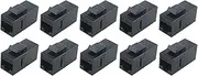 10PCS CAT6 RJ45 Ladder Coupler Cat6 Inline Ladder Jack Female to Female Category 6 Pass-Through Network Module for Wall Plate Wiring RJ45 Ethernet Coupler Black