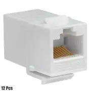 12x Cat5e RJ45 Network LAN Ethernet Keystone Jack Coupler Insert Snap In White