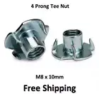 Factory Seconds M8 Internal Thread T Nuts Nut Tnuts Tee Blind Steel 4 Prong DIY