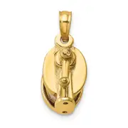 14k Yellow Gold 3-D Moveable Pencil Sharpener Charm