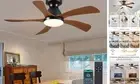 Ceiling Fans with Lights and Remote, 42 Inch Ceiling Fan for 42inch Brown