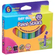 Little Brian Paint Sticks 6 Pack Dayglow