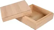 HEALSOPTHY 1pc Box Sundries Organizer Cubes Bin Plain Storage Crate Large Boxes Lidded Lids Kitchen Hamper with Lid Home Organizer Desktop Organizer Wooden