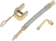 X AUTOHAUX 1Set 90 Degree Copper Tire Valve Extension with Flexible Stainless Steel 125mm Tyre Valve Stem Extender for Car Motorcycle RV Truck Bike