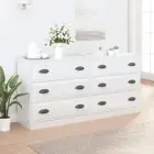 NNEVL Sideboards 2 pcs High Gloss White Engineered Wood