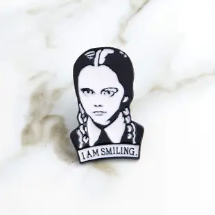 Adams family brooch I am Smiling Wednesday Enamel pin Hard