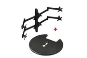 Atdec AWMS-6-13717 Hex Monitor Mount + 750mm Post / 12kg (26.5lb) Flat Screens, 10kg (22lb) Curved Screens + Grommet Clamp Desk Fixing, Black