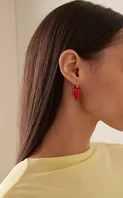 [Rachel Quinn] 14K Yellow Gold Sapphire Coral Earrings