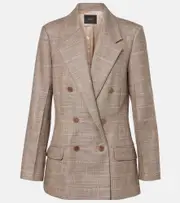 [Joseph] Joseph Castel checked wool-blend blazer AU 10 brown