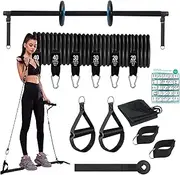 Pilates Bar Kit, Pilates Stretch Bar, Resistance Band Pilates Kit, Portable Home Gym, Portable Home Gym Pilates Bar Kit Multifunctional Fitness Equipment for Full Body Training Home Gym