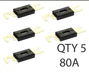 QTY 5 80 Amp ANL Inline Fuse by Voodoo Car Audio For Fuse holder