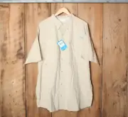 COLUMBIA PFG 'Bonehead' Light Khaki Short Sleeve Button Front Shirt Sz. XXL