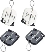 WADY 4Pcs Golf Stroke Counter, 2-Digit Manual Clicker Scorekeeper with Keychain, Lightweight Golf Accessories for Outdoor Sports Scoring, Portable Training Tool (Black & White)