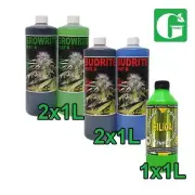 Growrite Budrite A+B 2x1L Hydroponics Nutrients + 1L THC Silica Combo