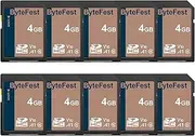 ByteFest SD Card 4GB SDHC Flash Memory Card (10 Pack) - Class 10, U1, V10, HD Video SD Cards for Cameras